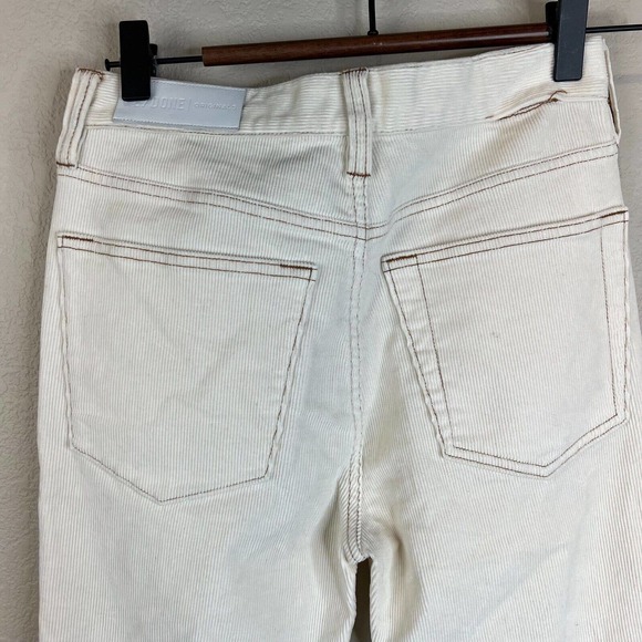 Re/Done Originals Womens Skinny Jeans 26 High-Rise Off White Corduroy Button Fly - Picture 6 of 14